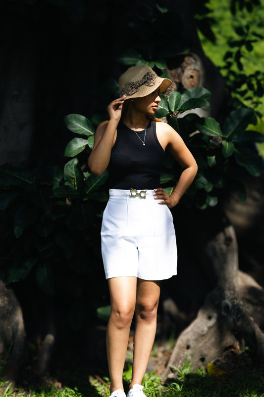 Intuck Shorts with Buckle